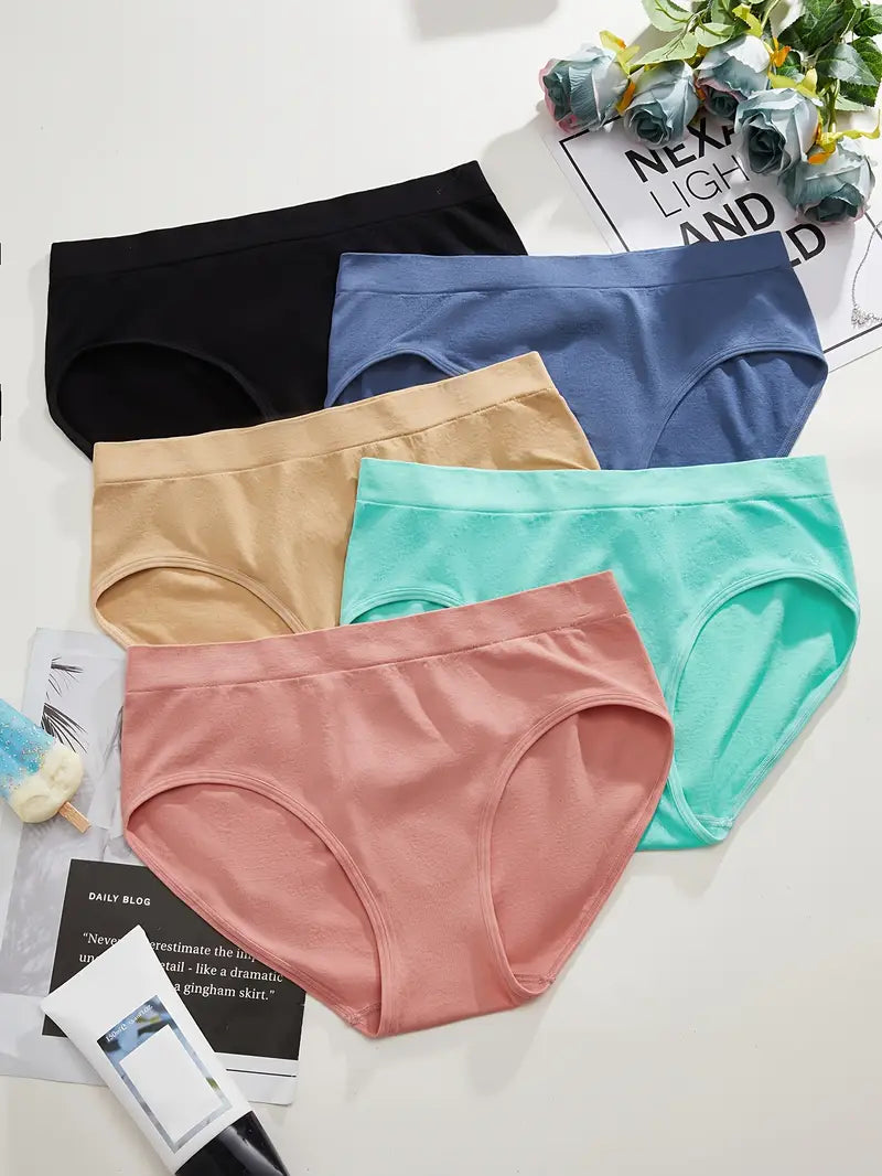 Pack of 05 Soft Cotton Underwear Panties for Girls & Women Multi Colour Cotton Panties